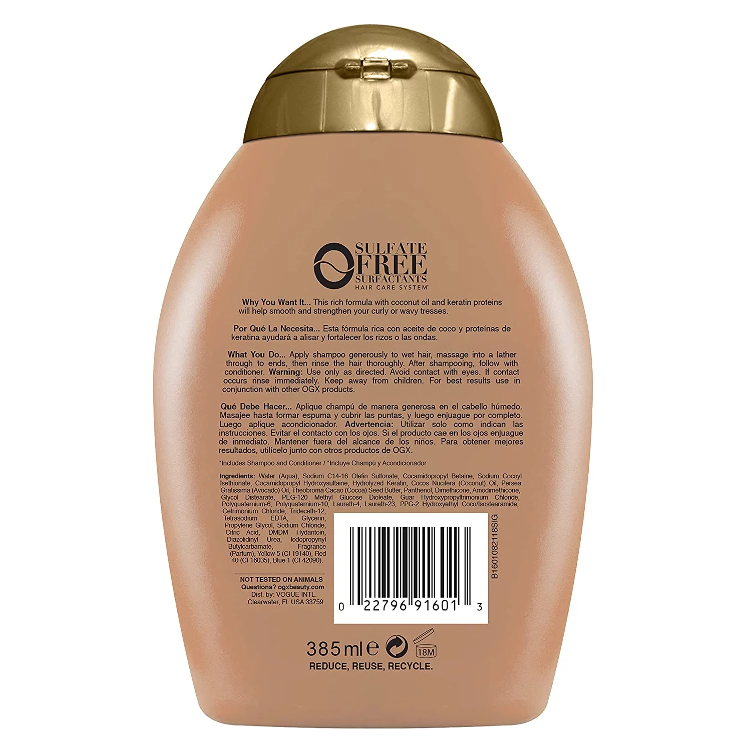 Organix Ever Straight Defrizzant Brazilian Keratin Therapy Shampoo - 13 Oz, 6 Pack