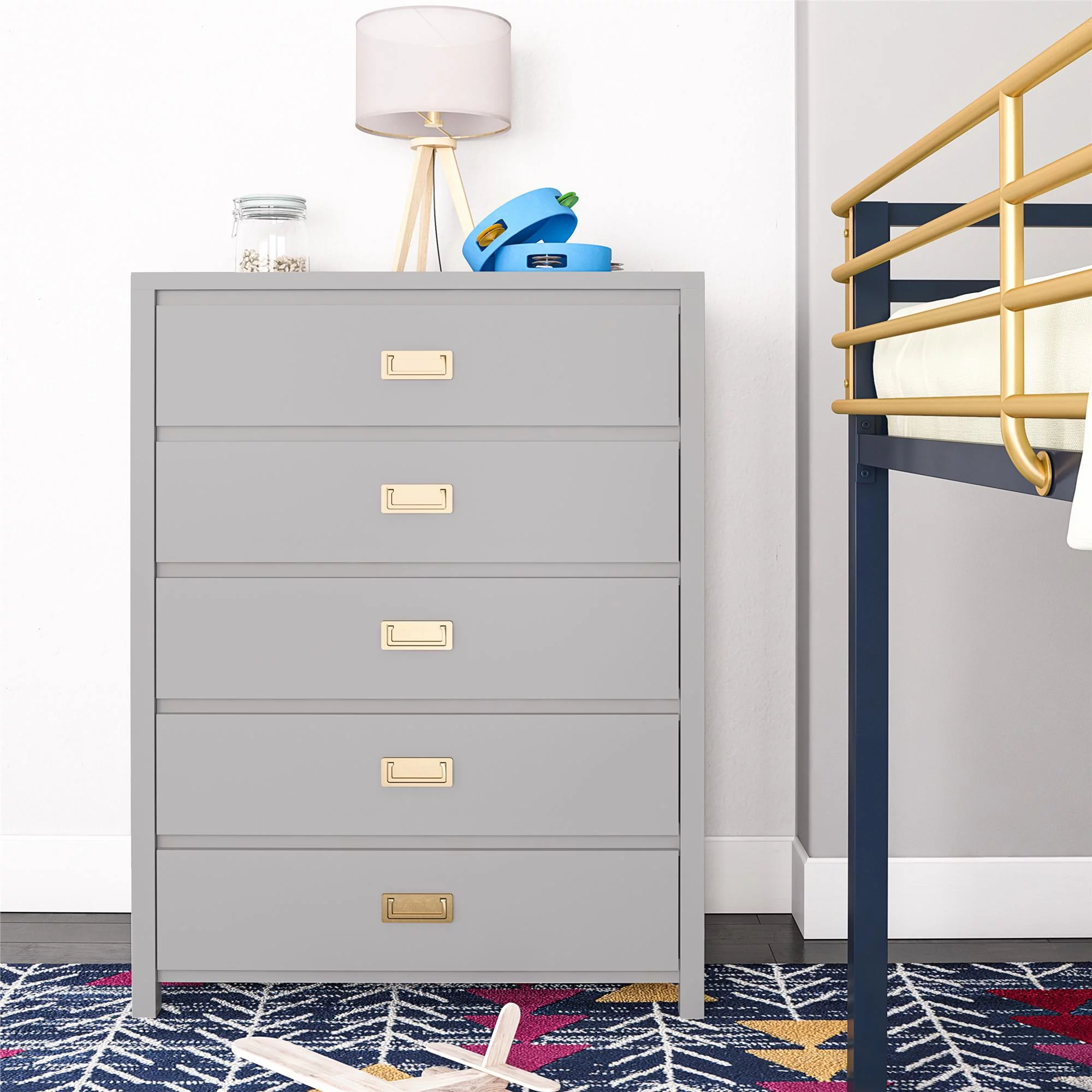 Little Seeds Monarch Hill Haven 5 Drawer Dove Grey Kidsâ Dresser