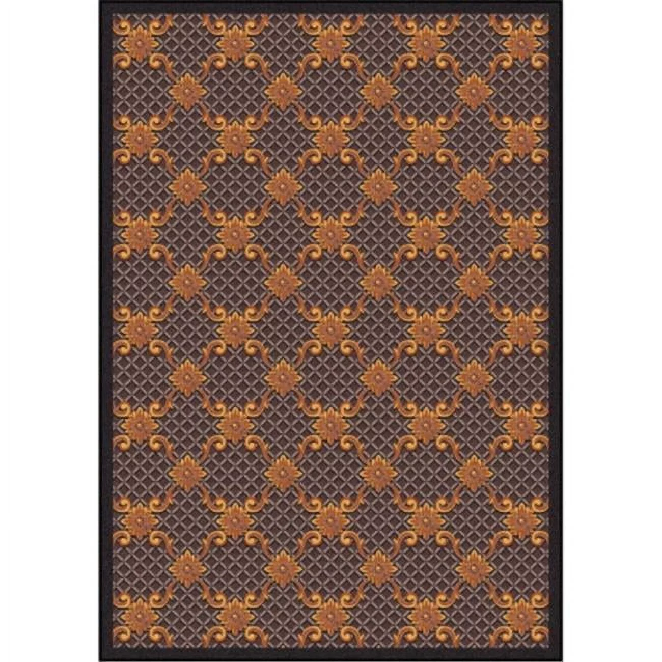 Joy Carpets 1764B-02 Any Day Matinee Queen Anne Rectangle Theater Area Rugs 02 Brown - 3 ft. 10 in. x 5 ft. 4 in.