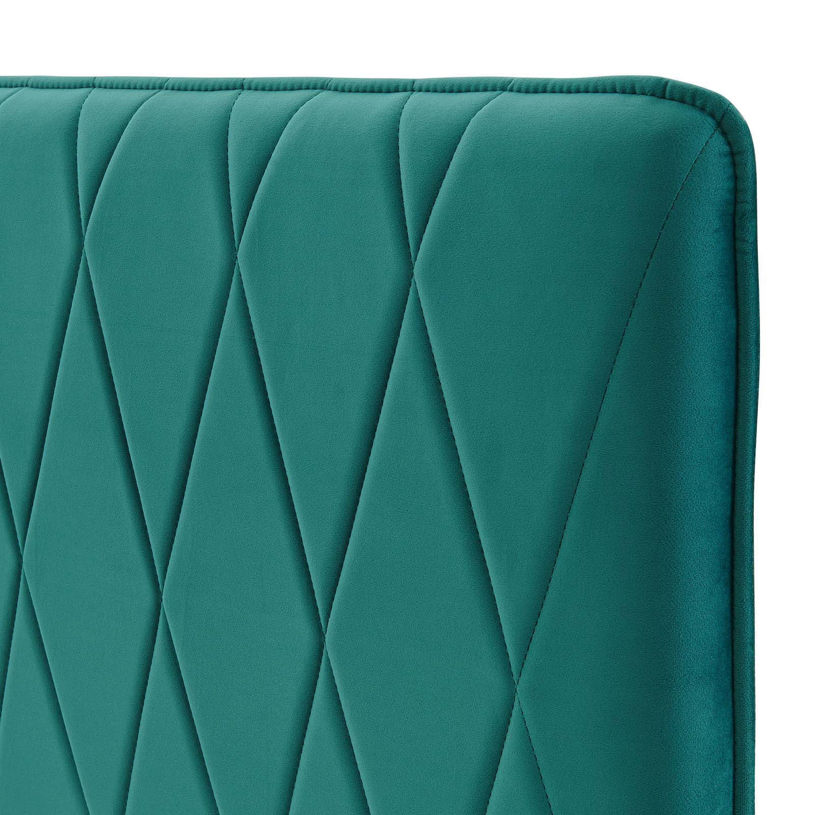 Headboard, Twin Size, Velvet, Teal Blue, Modern Contemporary Urban Design, Bedroom Master Guest Suite