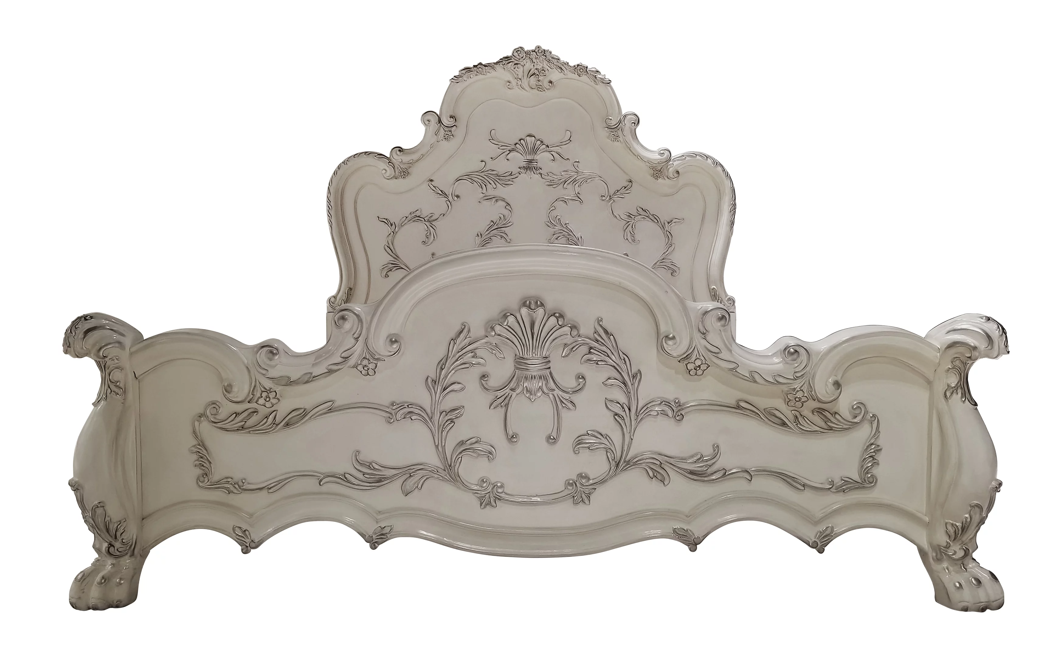 ACME Dresden Panel Bed in Bone White