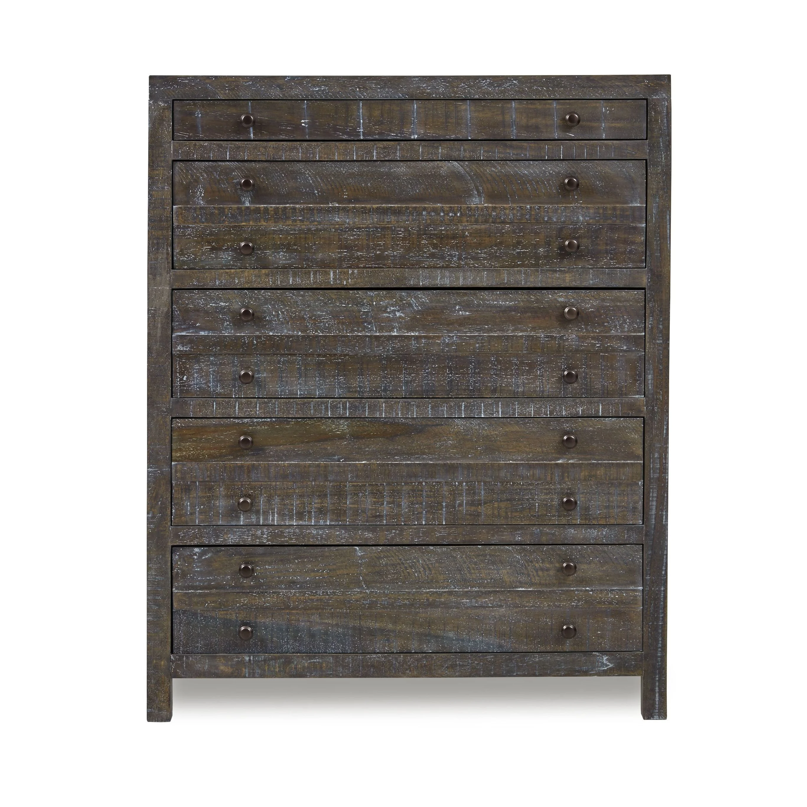 Modus Townsend 5 Drawer Solid Wood Chest in Gunmetal