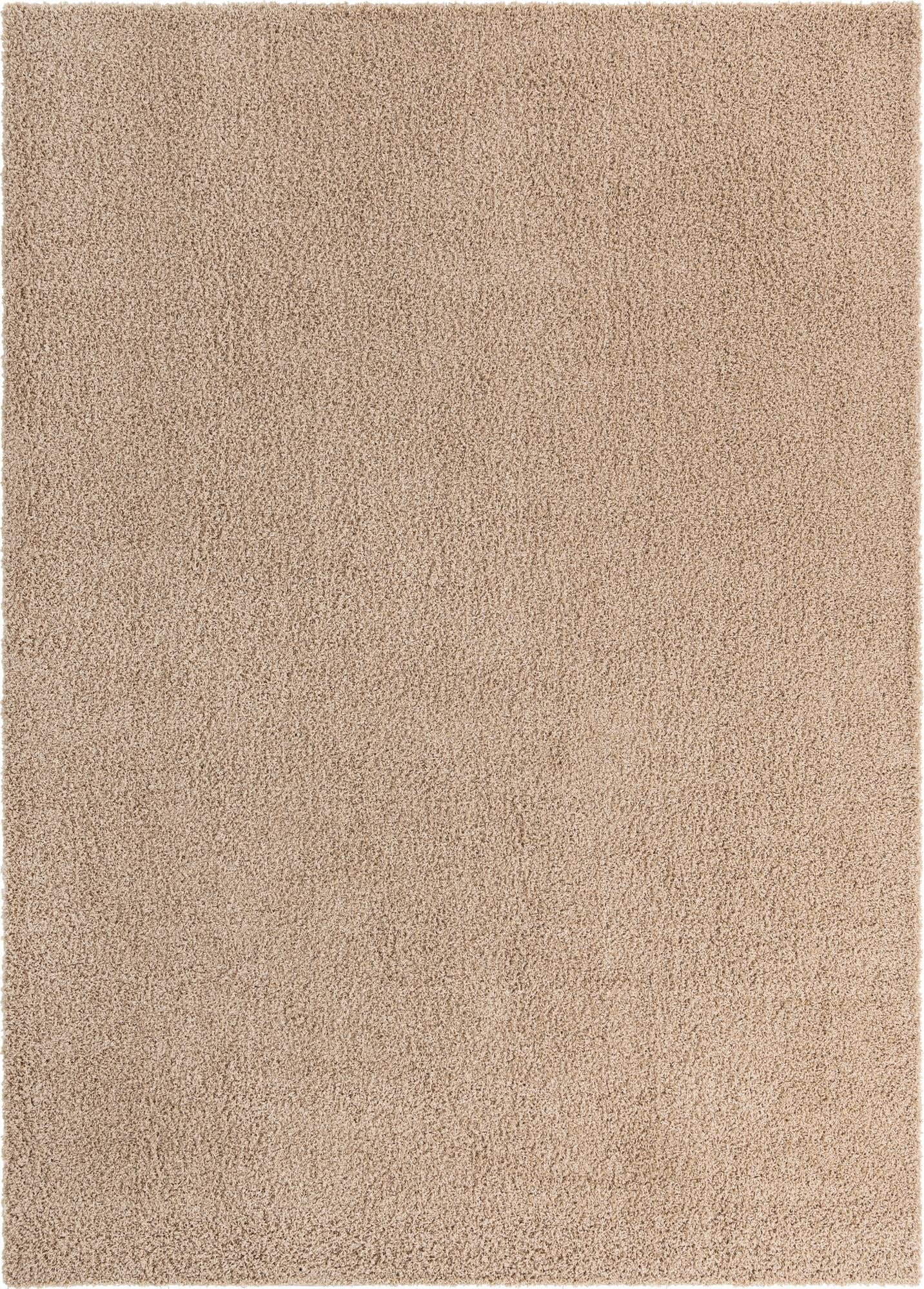 Rugs.com Solid Shag Collection Rug – 10' x 14' Taupe Shag Rug Perfect For Living Rooms, Large Dining Rooms, Open Floorplans