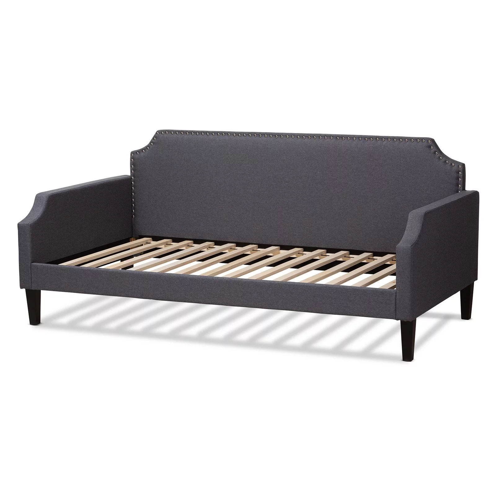 Baxton Studio Walden Modern and Contemporary Grey Fabric Upholstered Twin Size Sofa Daybed