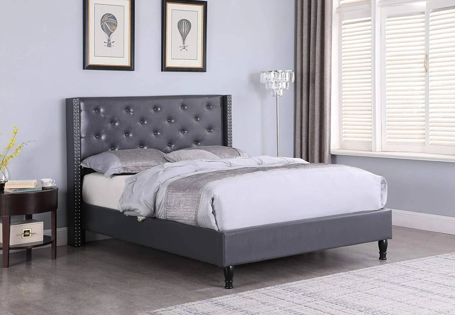 Premiere Classics Leather Grey Tufted With Nails Leather 51