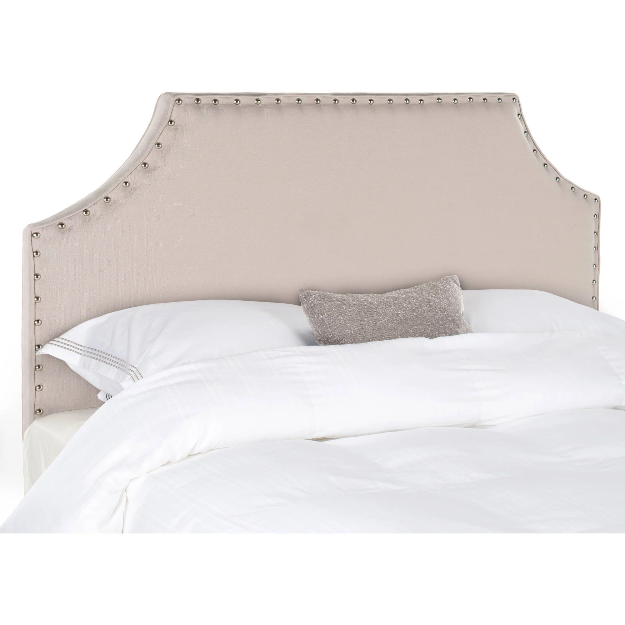 SAFAVIEH Denham Linen Headboard with Nailheads, Queen, Tapue