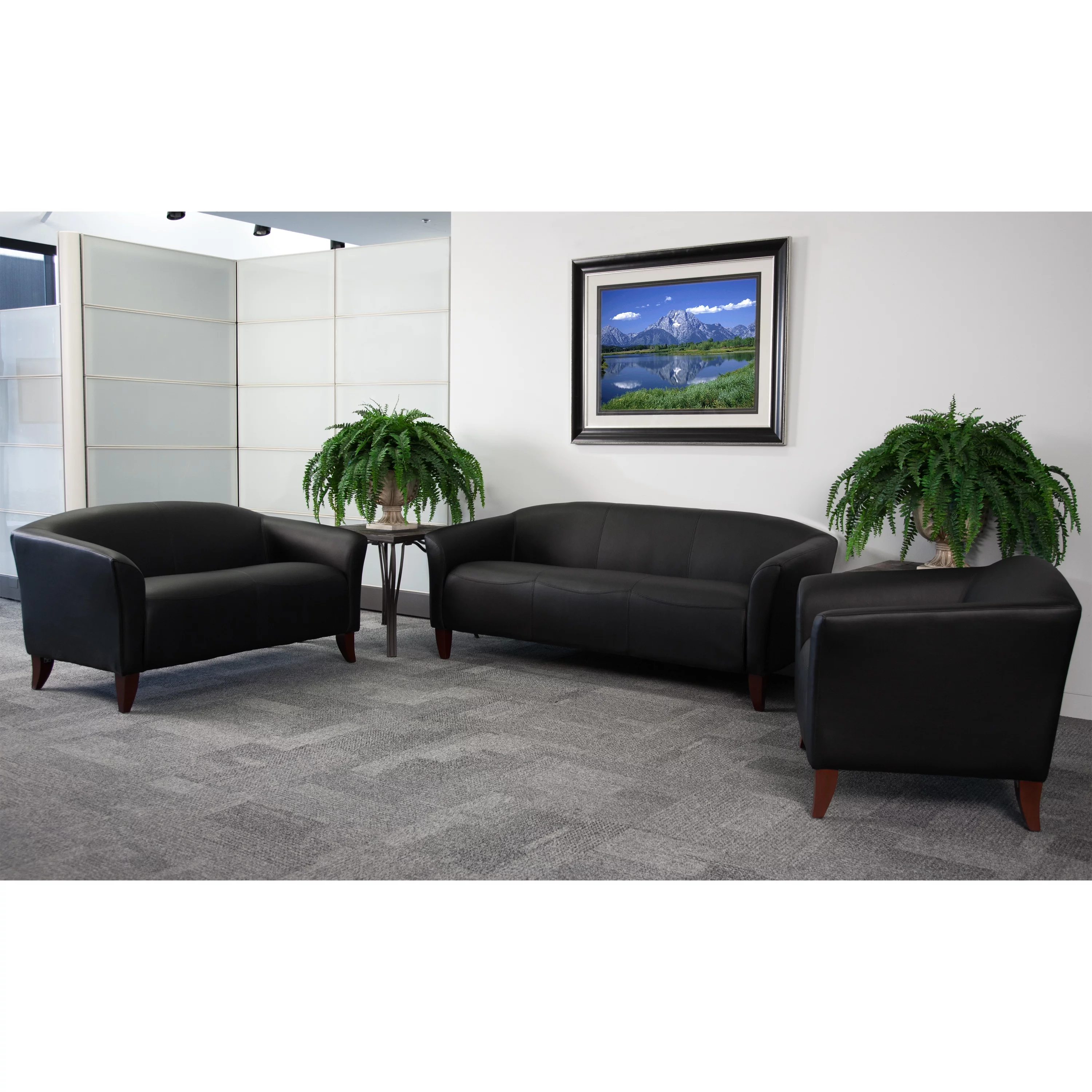 Flash Furniture HERCULES Imperial Series Black LeatherSoft Sofa