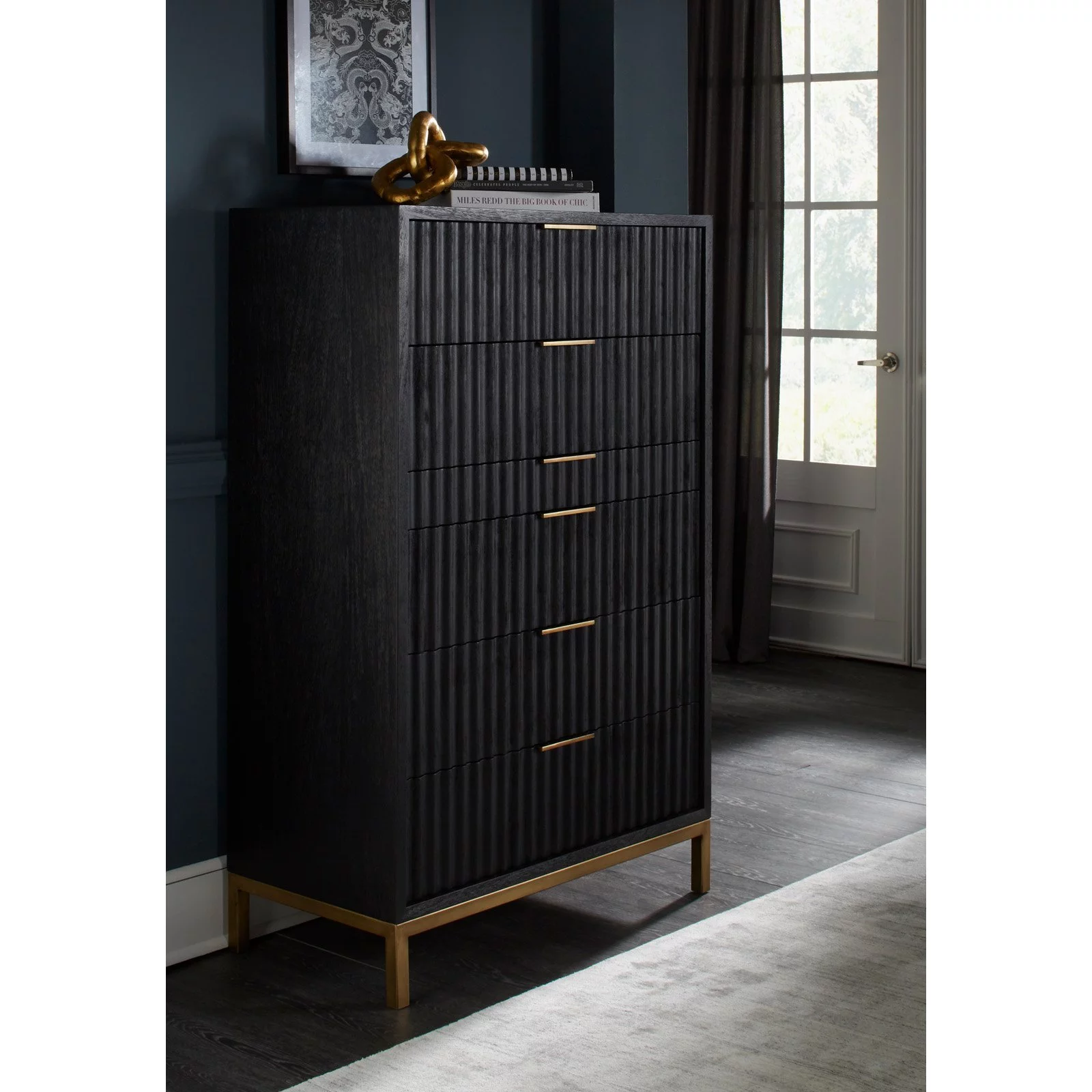 Modus Kentfield 6 Drawer Chest in Transparent Black Mahogany