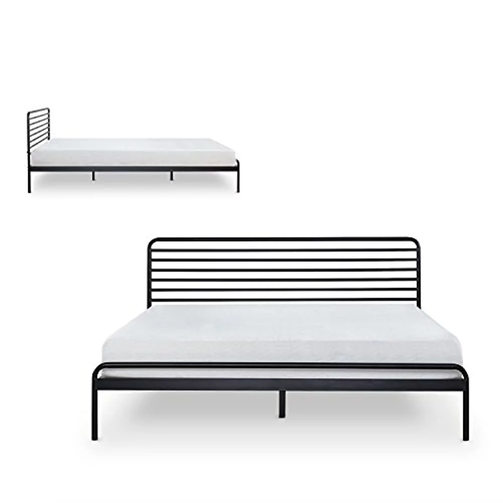 Zinus Tom Metal Platform Bed Frame Mattress Foundation No Box Spring Needed Wood Slat Support Design Award Winner Full OLB RPPBA 14F Black