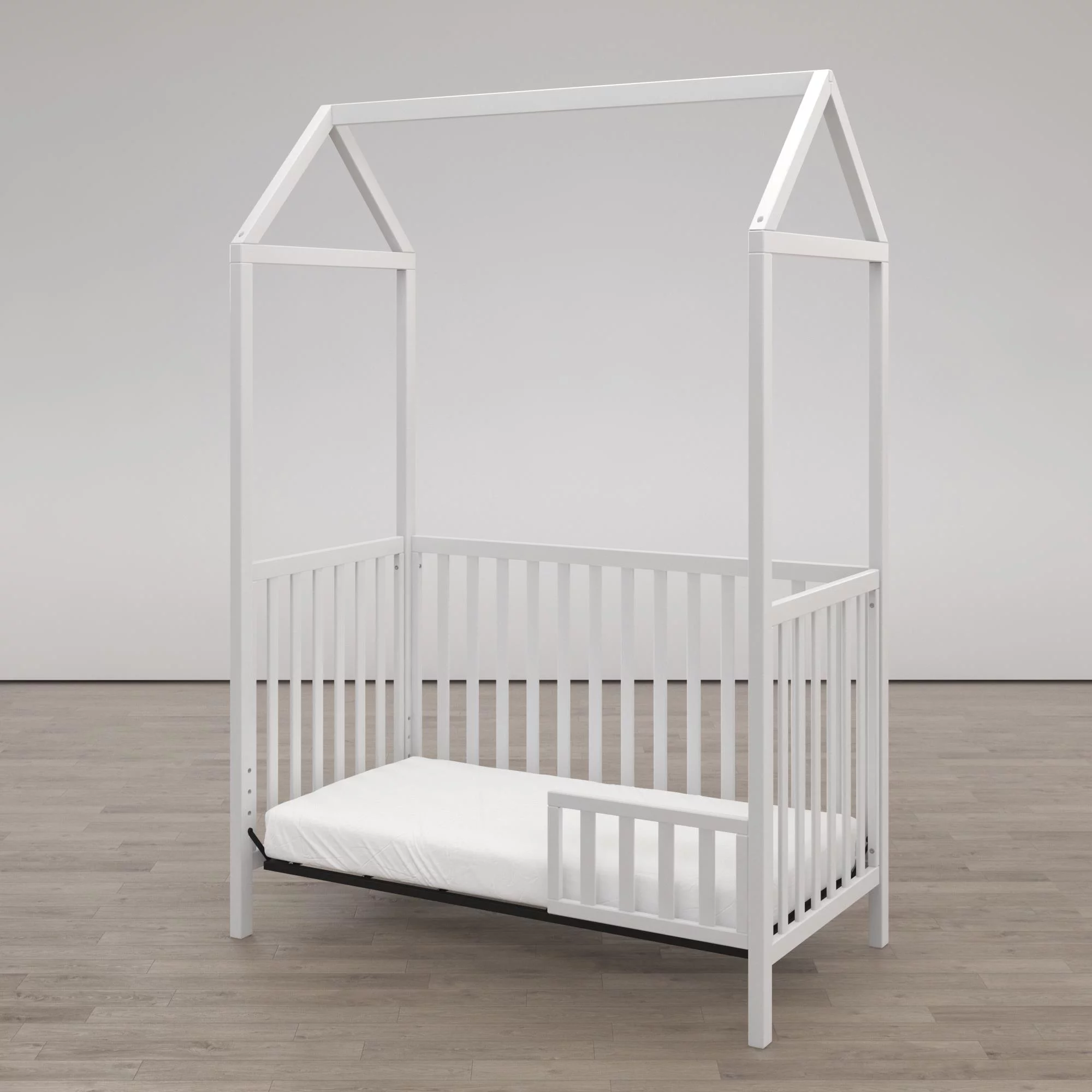 Little Seeds Rowan Valley Skyler 3-in-1 Convertible Crib with Canopy, Heirloom White