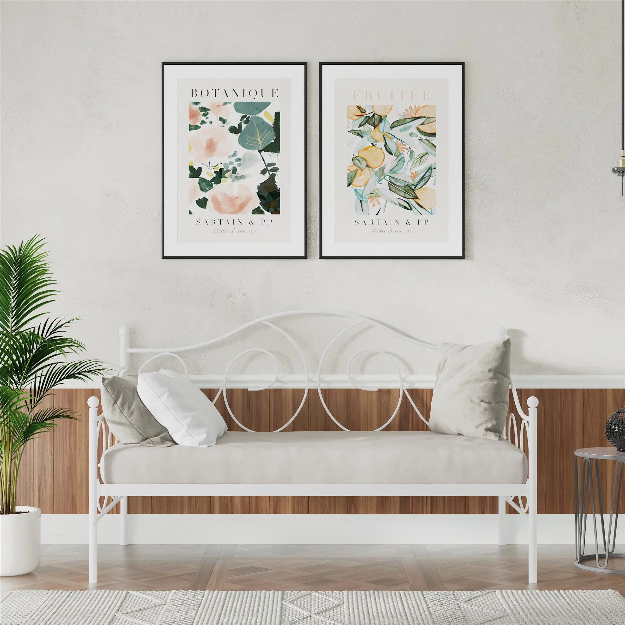 Desert Fields Victoria Metal Daybed, Twin, White