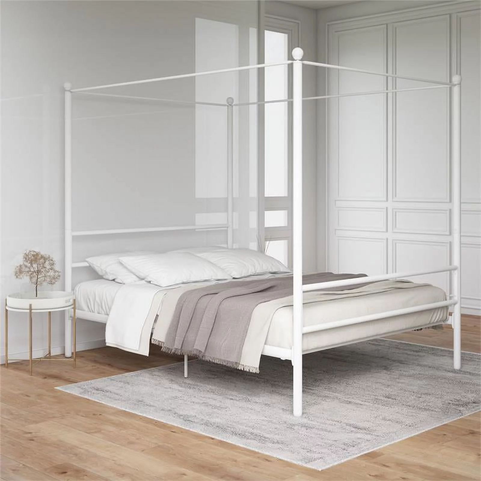DHP Kora Metal Canopy Bed in Full White