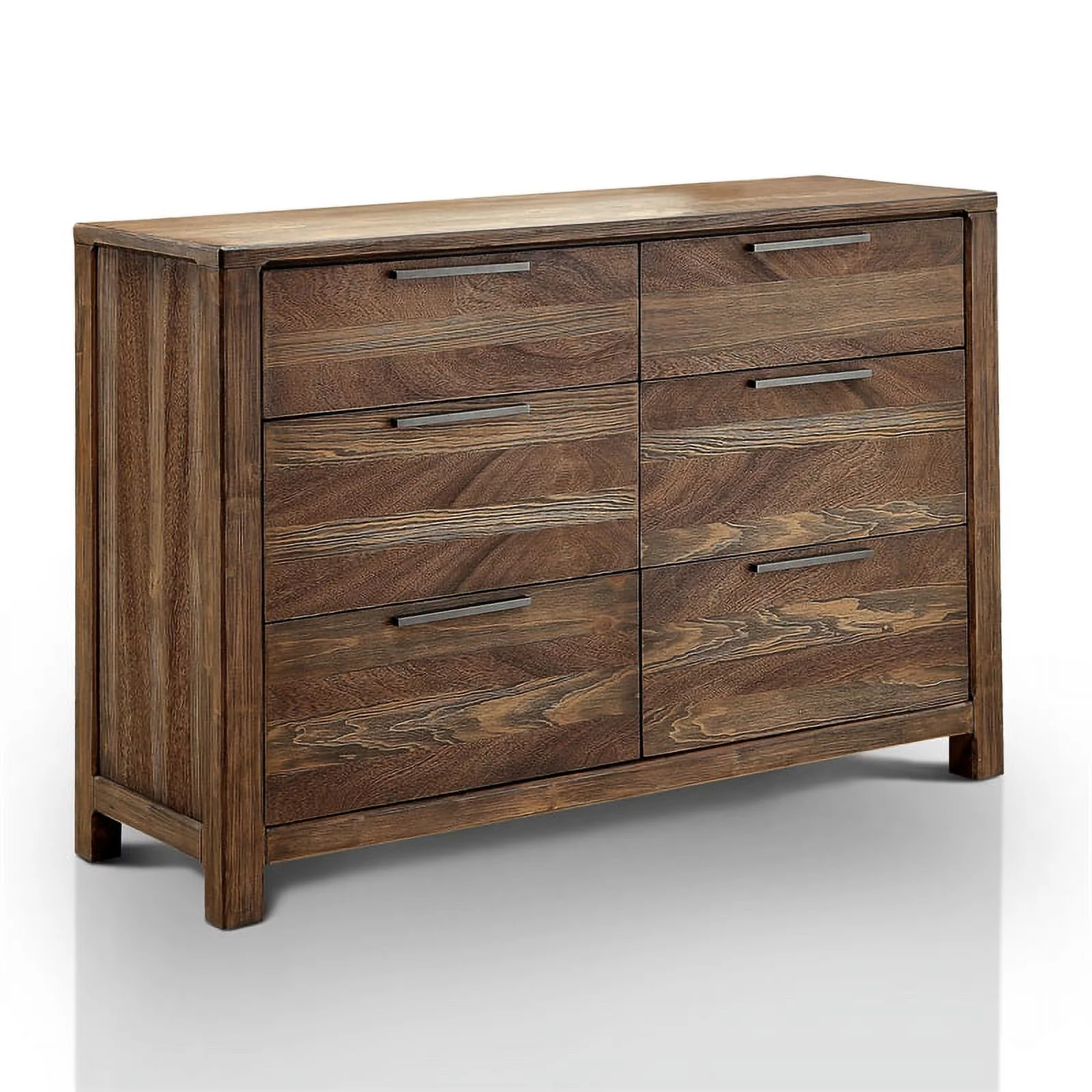 Furniture of America Bickson Solid Wood 6-Drawer Dresser in Rustic Natural Tone