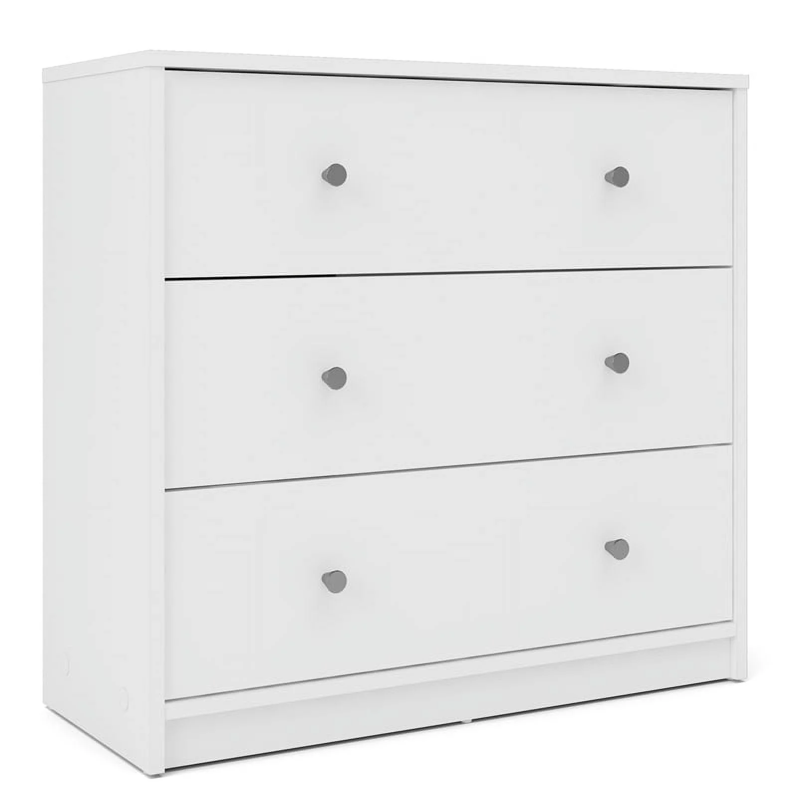 Home Square 4 Piece Bedroom Set with Dresser Chest and Two Nightstands in White