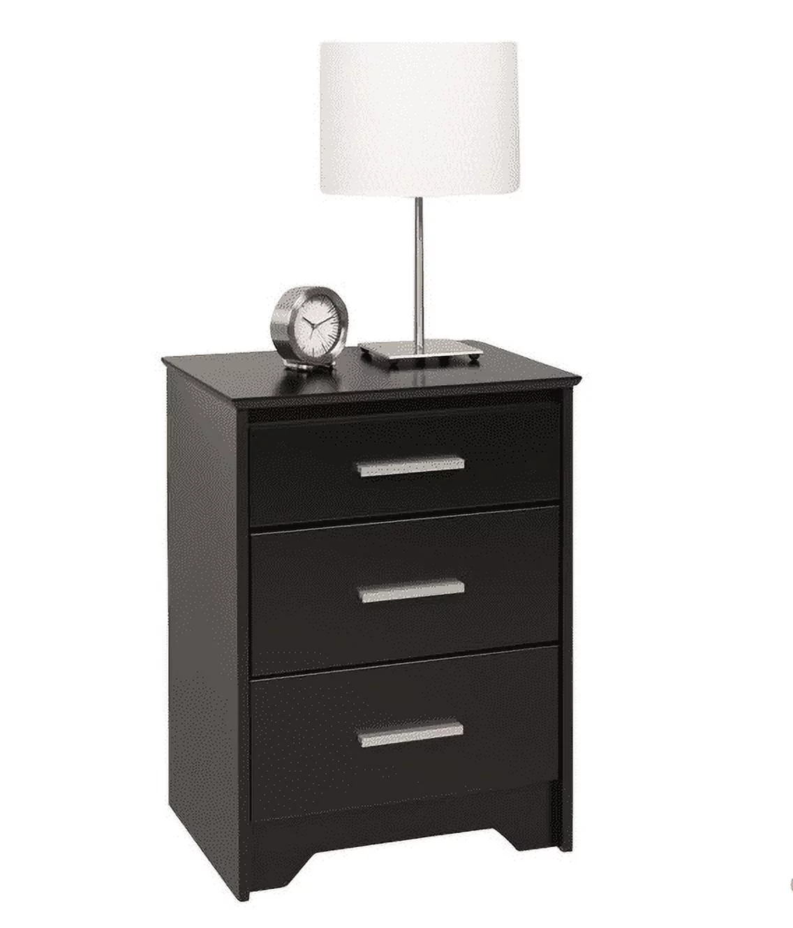Prepac Coal Harbor Modern Tall 3-Drawer Bedroom Nightstand, Black