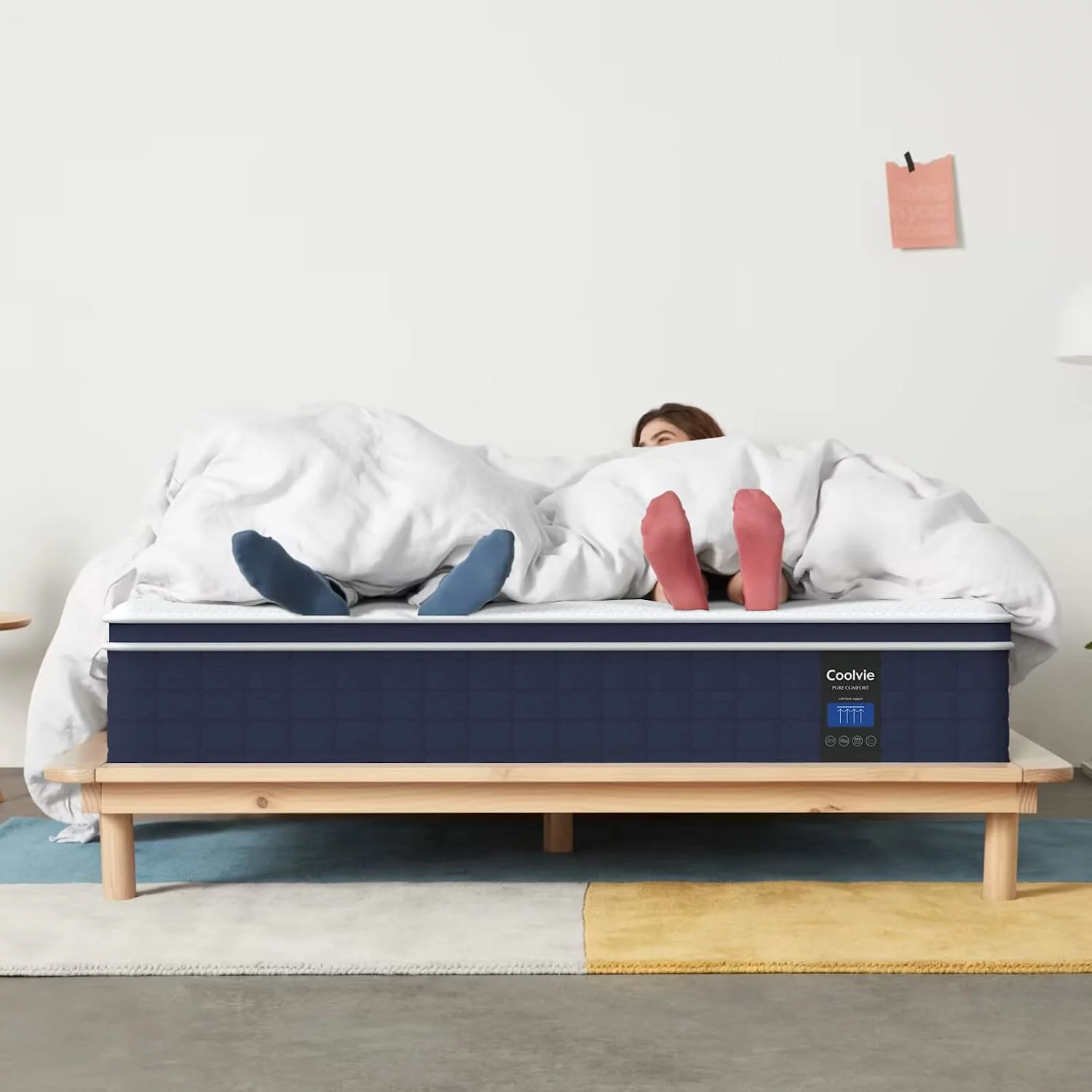 Coolvie Twin Mattress, 12 inch Hybrid Twin Mattress in a Box, with 3 Layer Premium Foam and Pocket Springs, Medium Firm Feel