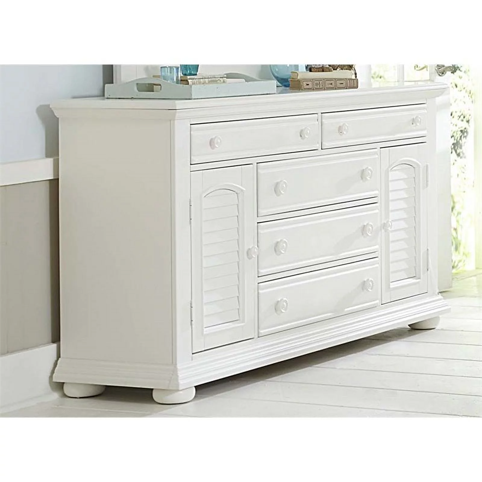 Home Square 2-Piece Set with Queen Storage Bed and 2-Door 5-Drawer Dresser