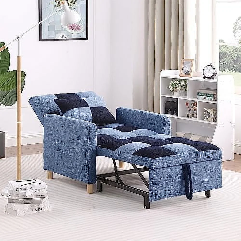 HOOMHIBIU 3-in-1 Single Convertible Chair Bed Convertible Sleeper Sofa Chair Bed Multi-Functional Single Armchair Folding Sofa Bed with Adjustable Backrest  Pull Out Sleeper Chair Bed  (W