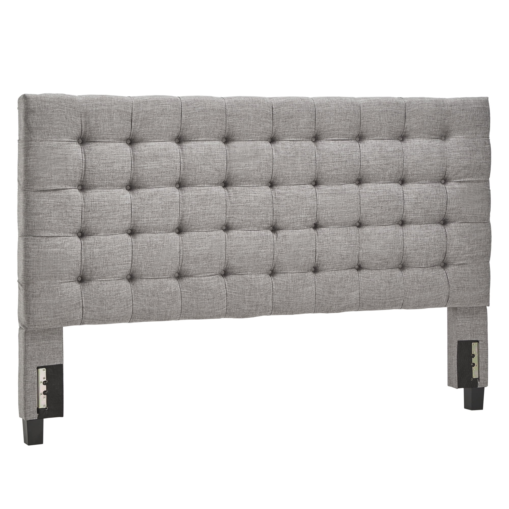 Chelsea Lane Linen Button Tufted Headboard, King, Grey