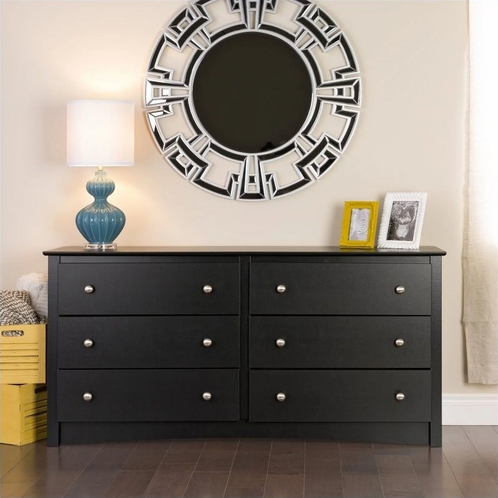 Home Square 4-Piece Set with Tall Twin Storage Double Dresser & 2 Nightstands