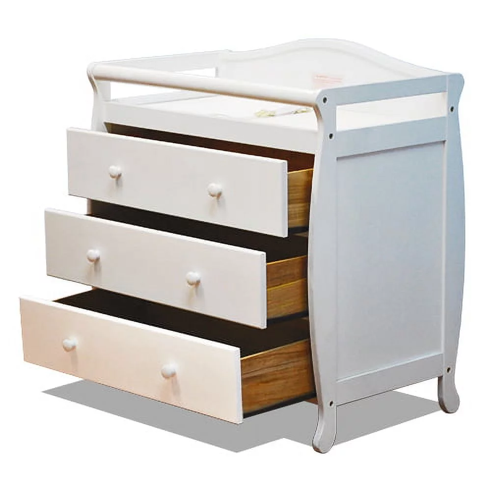 AFG Baby Furniture Grace 3-Drawer Changing Table, White