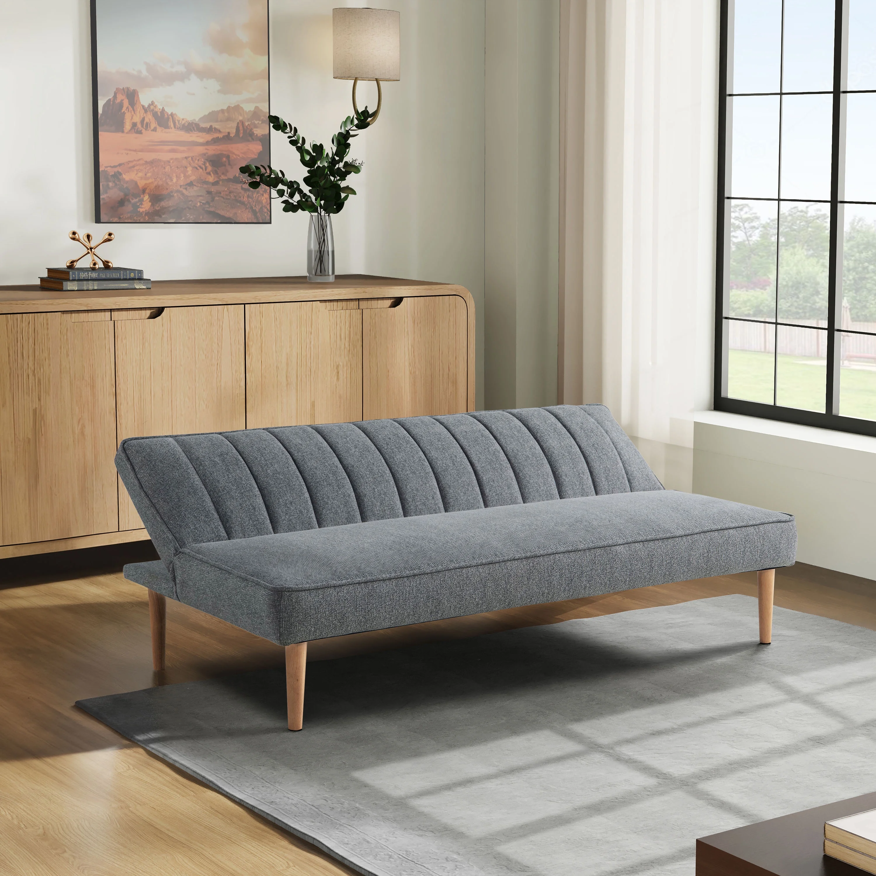 Serta Sheridan Modern Convertible Sofa, Gray Fabric