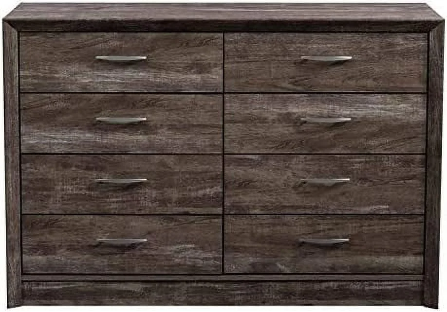 xrboomlife Newport 8 Drawer Dresser in Brown Washed Oak