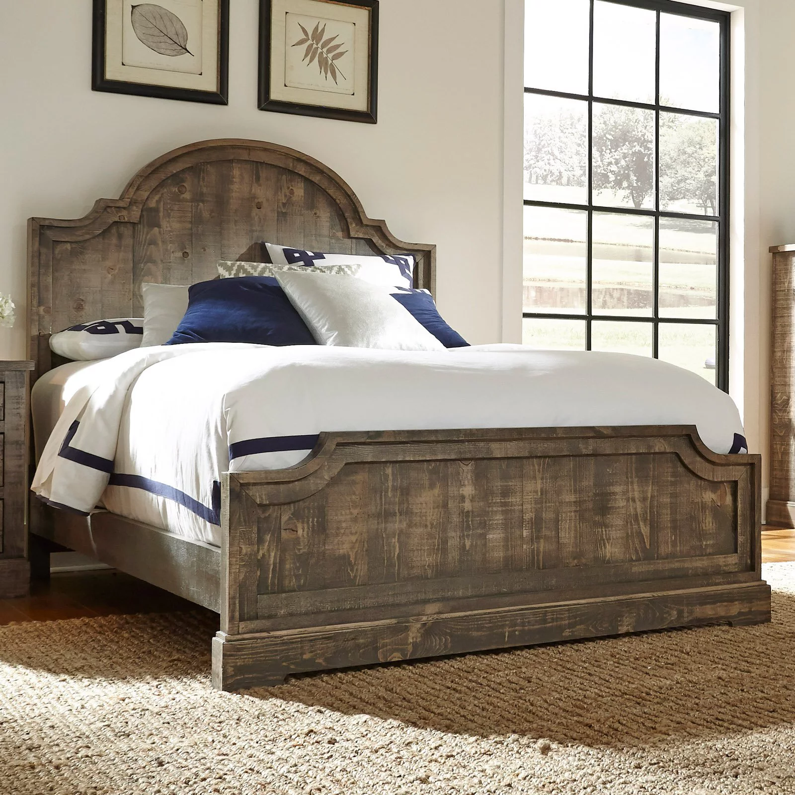 Progressive Furniture Meadow Queen Panel Bed in Weathered Gray