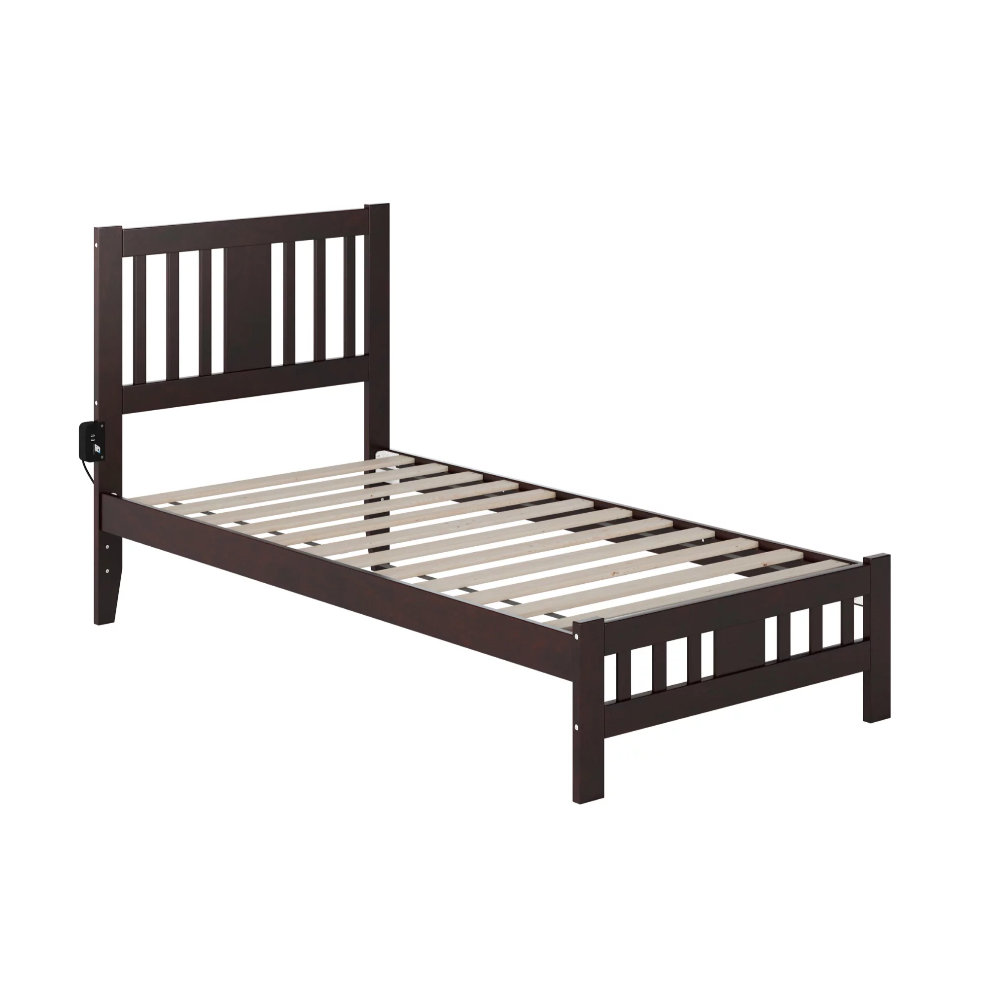 AFI Tahoe Solid Wood Twin Bed with Footboard in Espresso