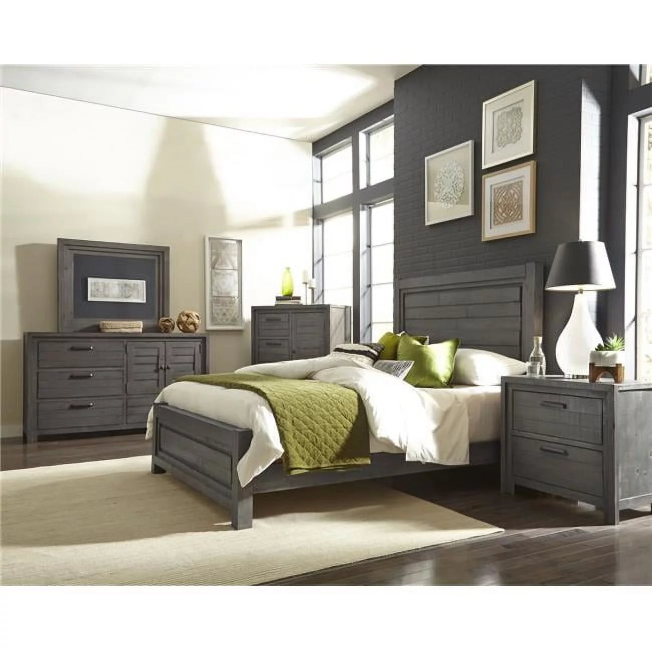 Progressive Furniture P615-14 Bedroom Chest, Distressed Dark Grey