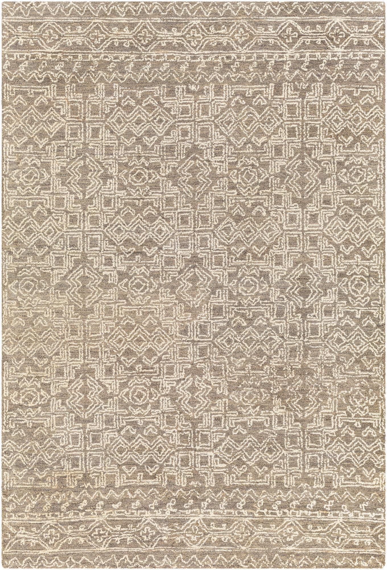 Mark&Day Wool Area Rugs, 5x7 Garen Global Taupe Area Rug (5' x 7'6