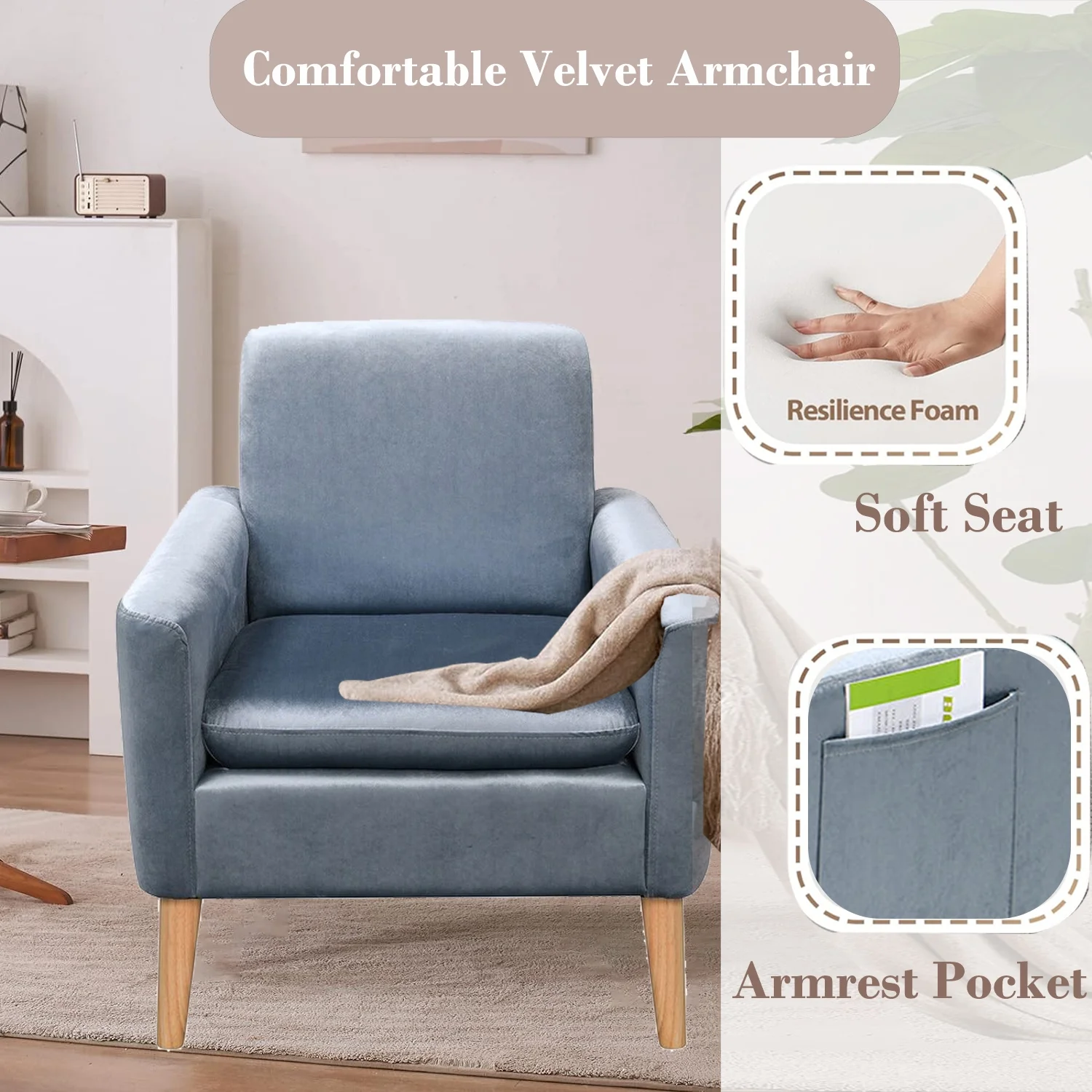 Sofa for Living Room Furniture-Modern Upholstered Linen Sofa with Armrest,3 Seater Sofa Futon Gray