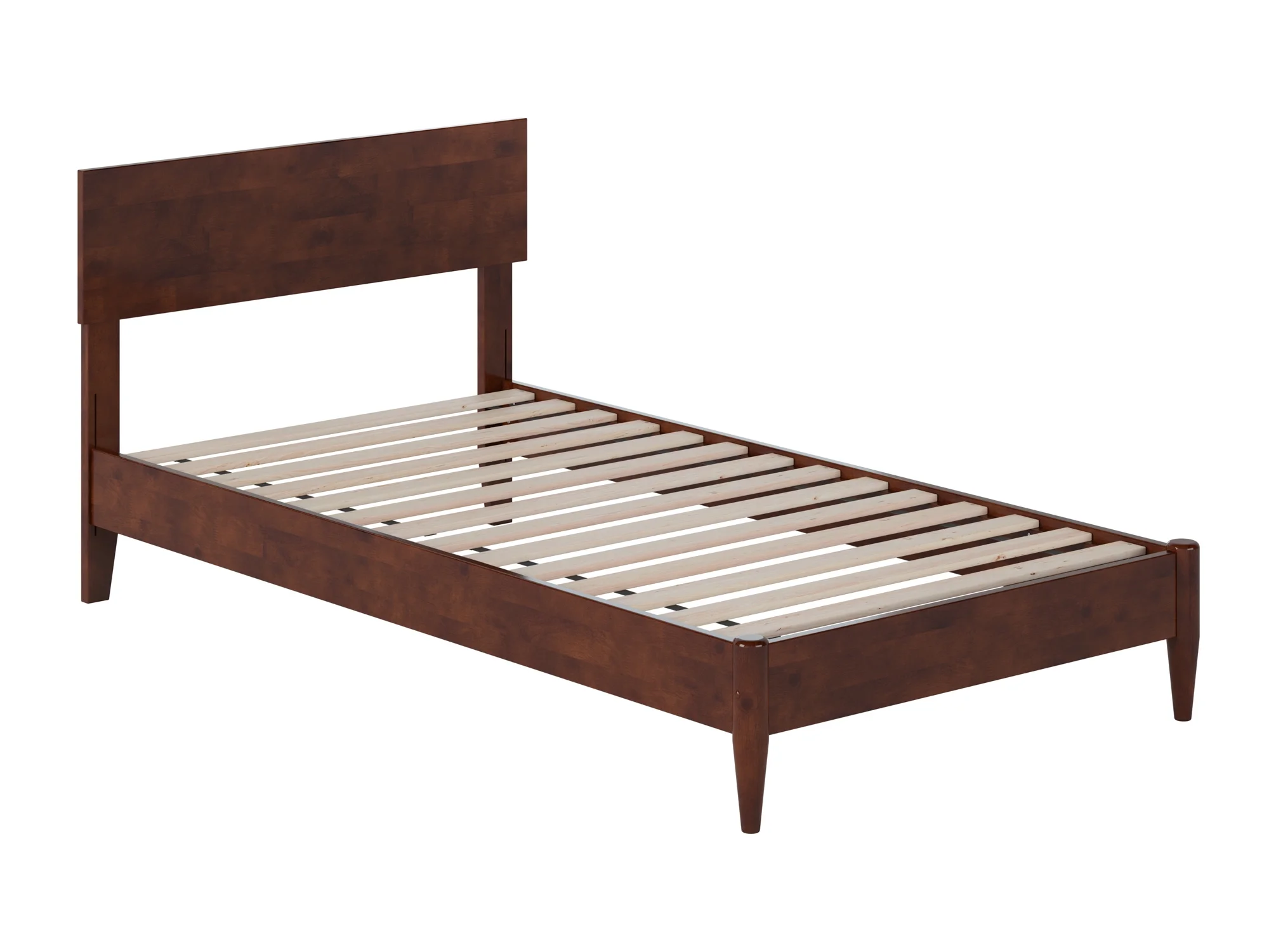AFI Aria Twin Modern Solid Wood Low Profile Platform Bed, Walnut