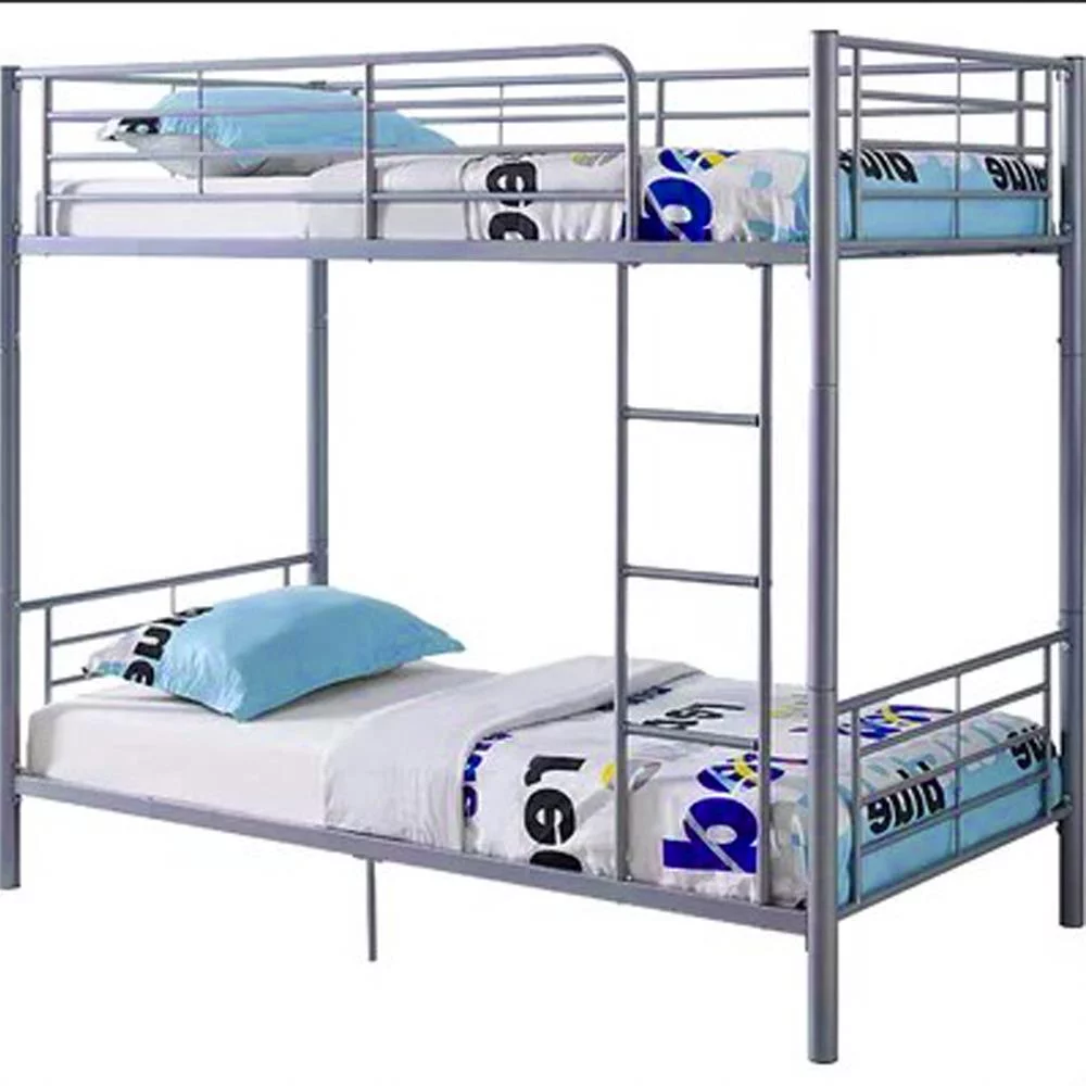 Ktaxon Twin over Twin Metal Bunk Bed, Sturdy Frame with Metal Slats For Bedroom,Gray