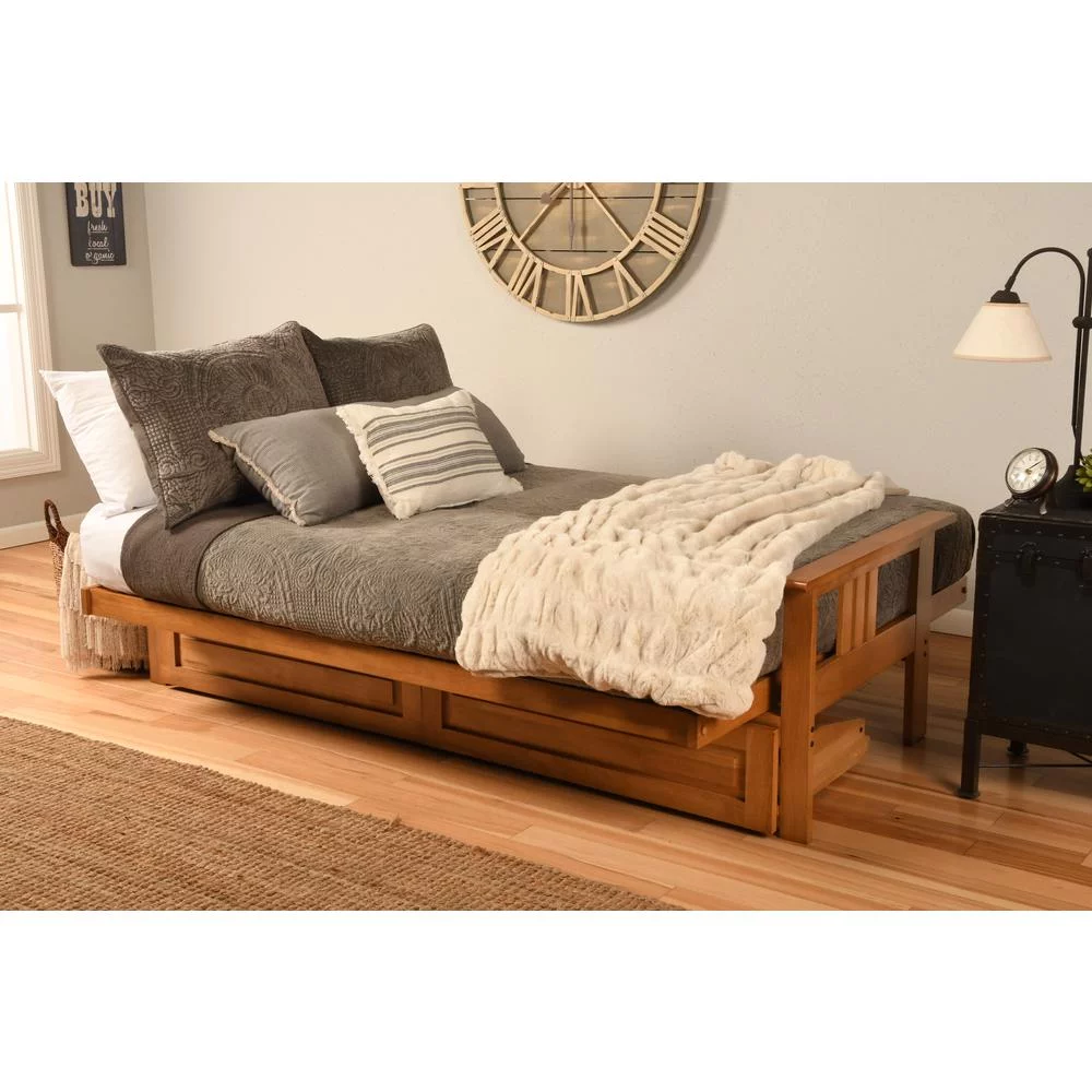 Somette Monterey Sofa in Butternut Finish with Removable Mattress Cover Marmont Mocha