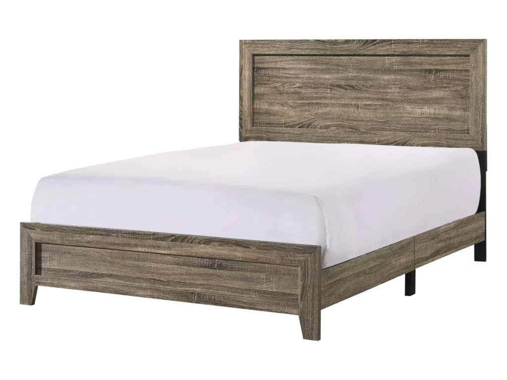 Contemporary 1Pc Queen Size Panel Bed Wooden Home Bedroom Furniture Gray Finish