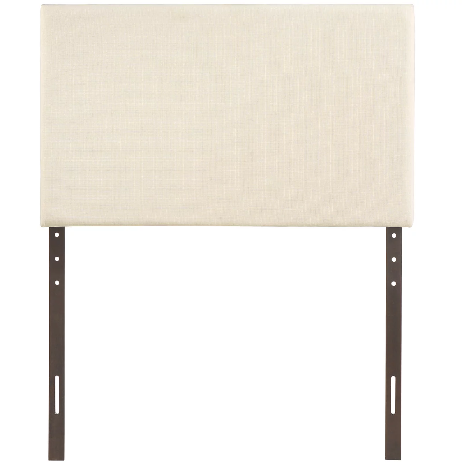 Modern Contemporary Twin Size Upholstered Headboard, Ivory Fabric