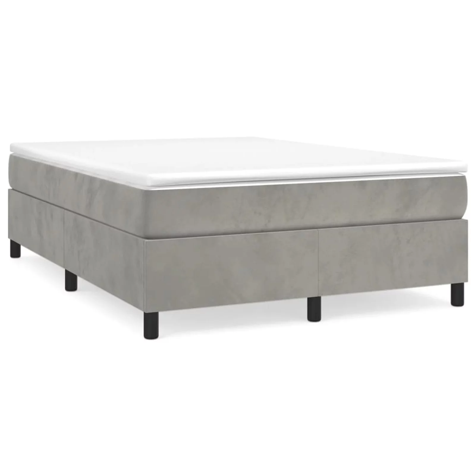 Anself Box Spring Bed Frame Light Gray 59.8