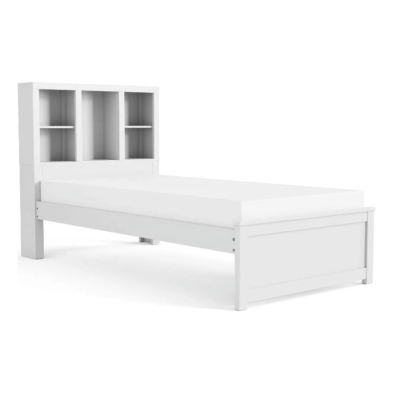 Furniture of America Beyna Transitional Solid Wood Bookcase Full Bed in White