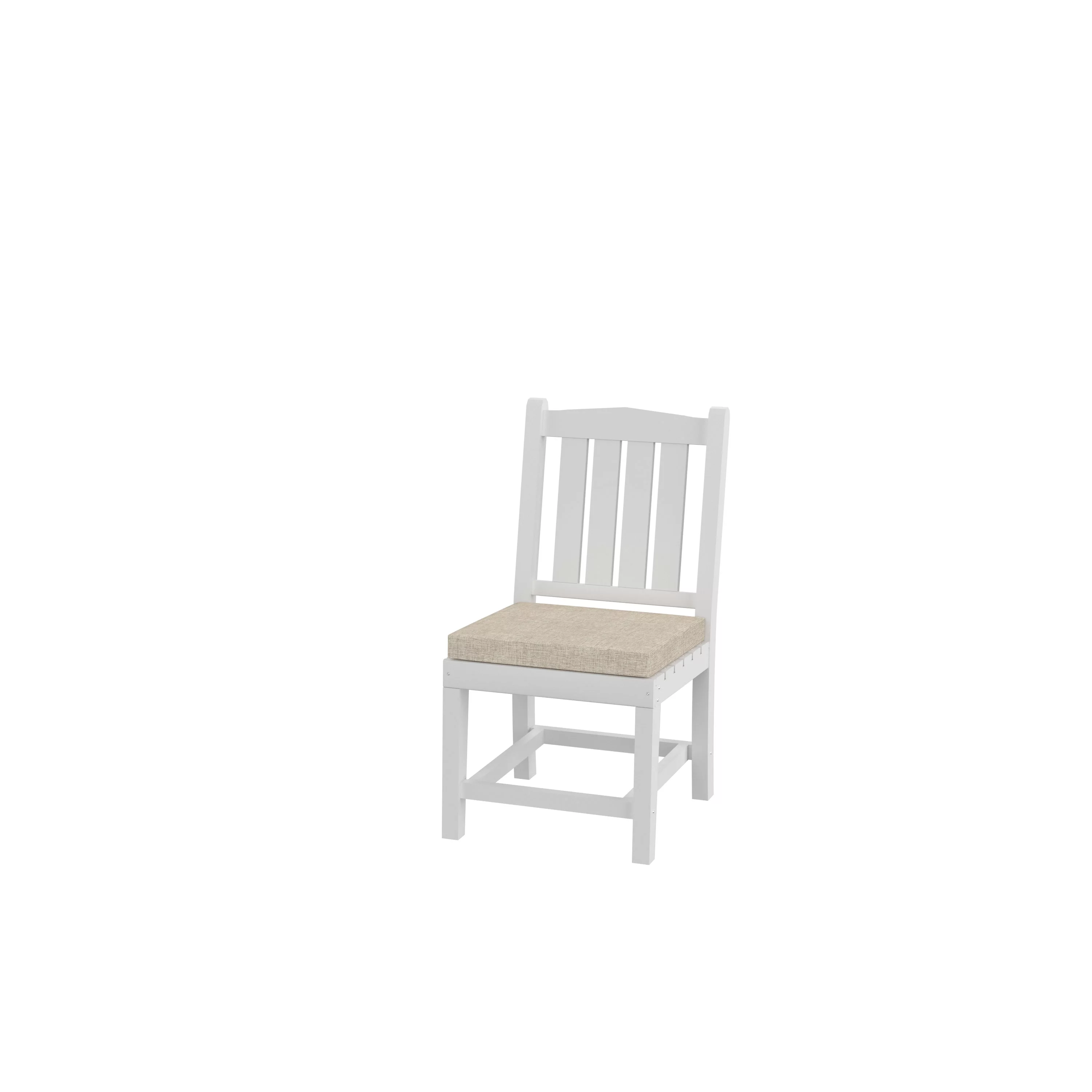 Dining Chair, White, With Cushion, No Armrest, Set of 2