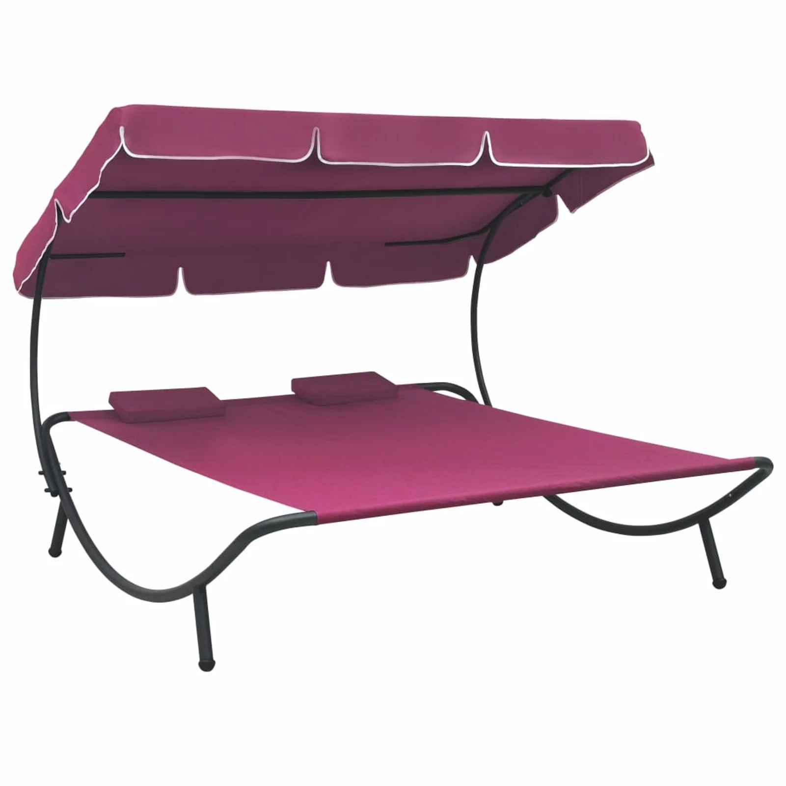 Outdoor Bed with Canopy and Pillows Pink