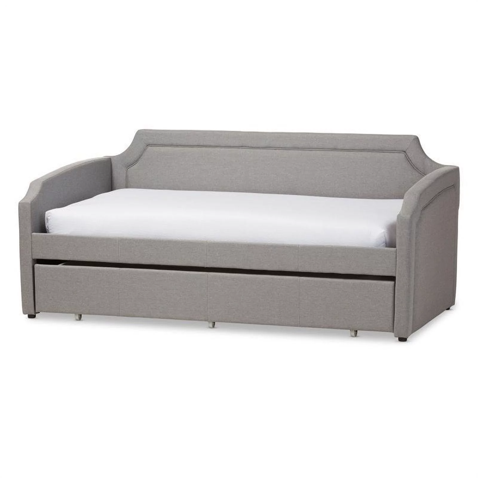 Bowery Hill Contemporary Upholstered Twin Daybed in Gray