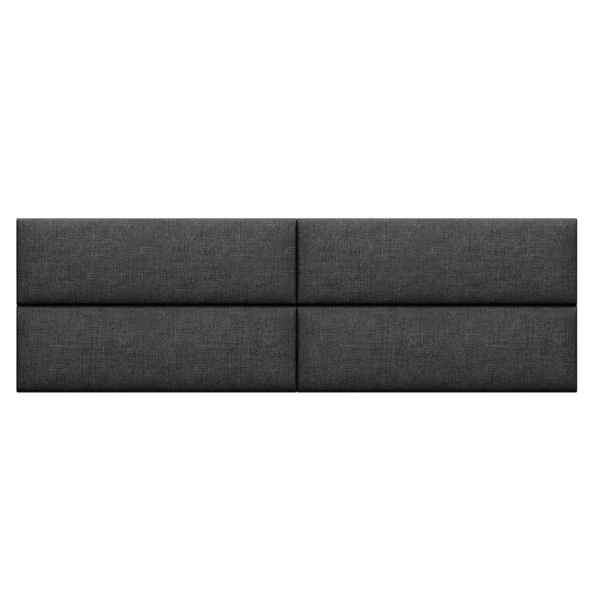 Jaxx Panelist Modern Padded Headboard – Set of 4 Wall Mounted Panels - King, Charcoal Microvelvet