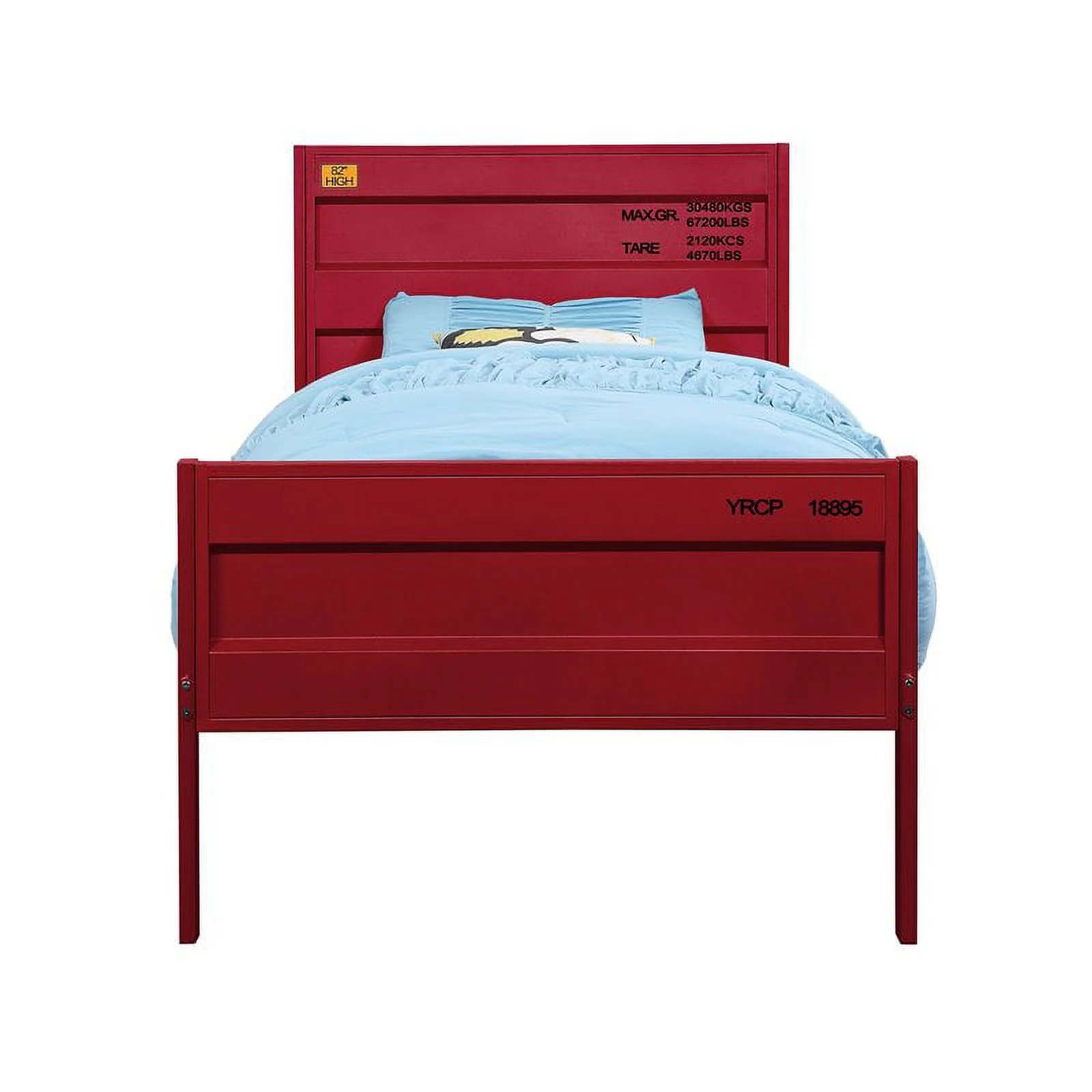 Bowery Hill Twin Panel Bed in Red