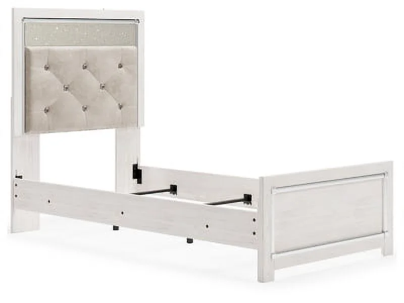 Signature Design by Ashley Altyra Glam Tufted Upholstered Headboard ONLY, Twin, White