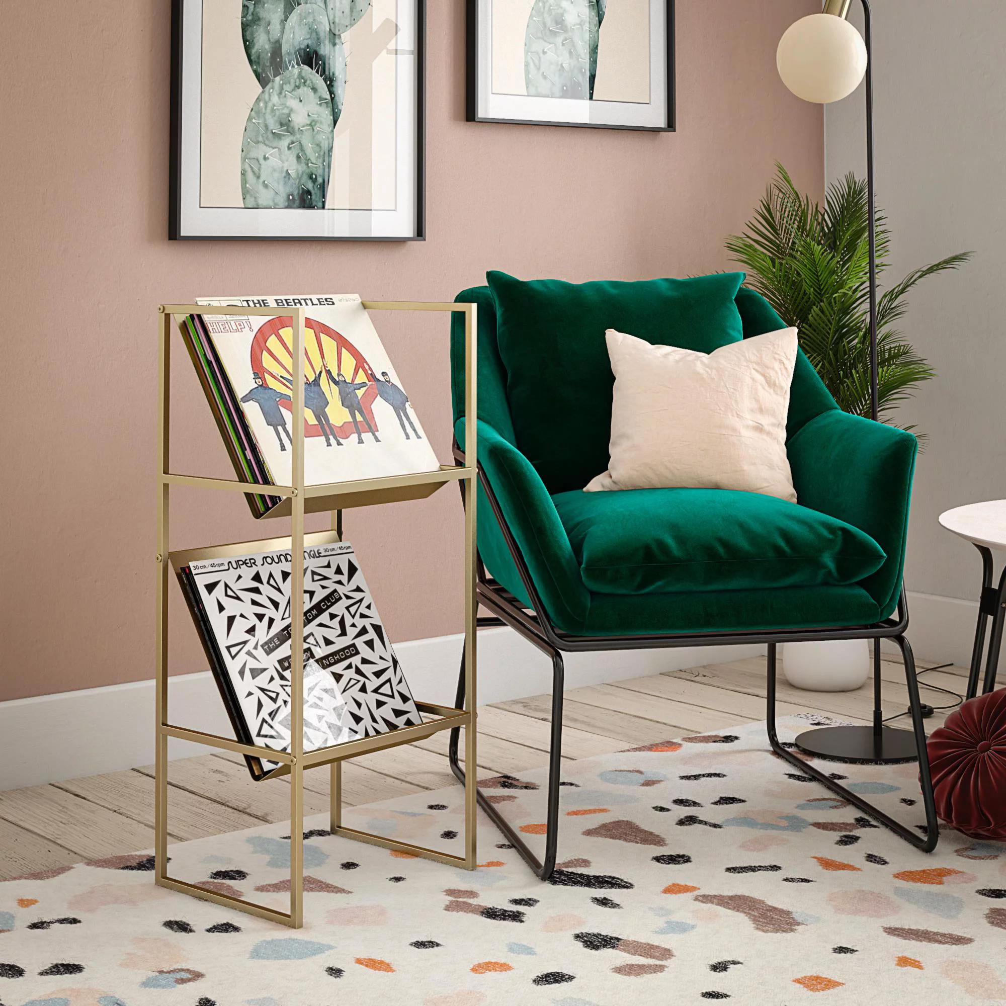 Novogratz Helix Vinyl Record Storage, Gold