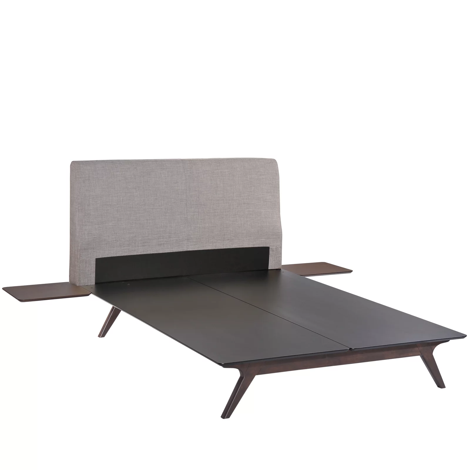 Modway Tracy 3 Piece Full Bedroom Set in Cappuccino Gray