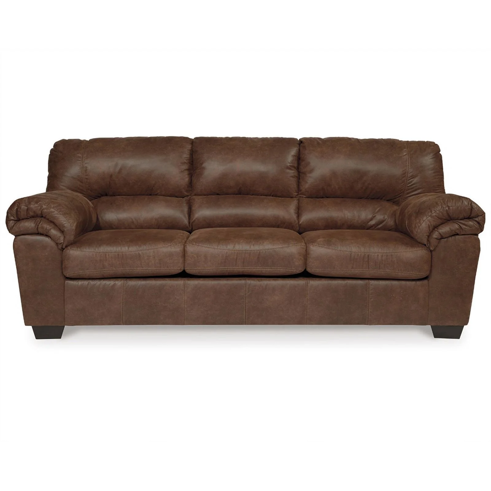 Bowery Hill Faux Leather Full Sleeper Sofa in Coffee Dark Brown