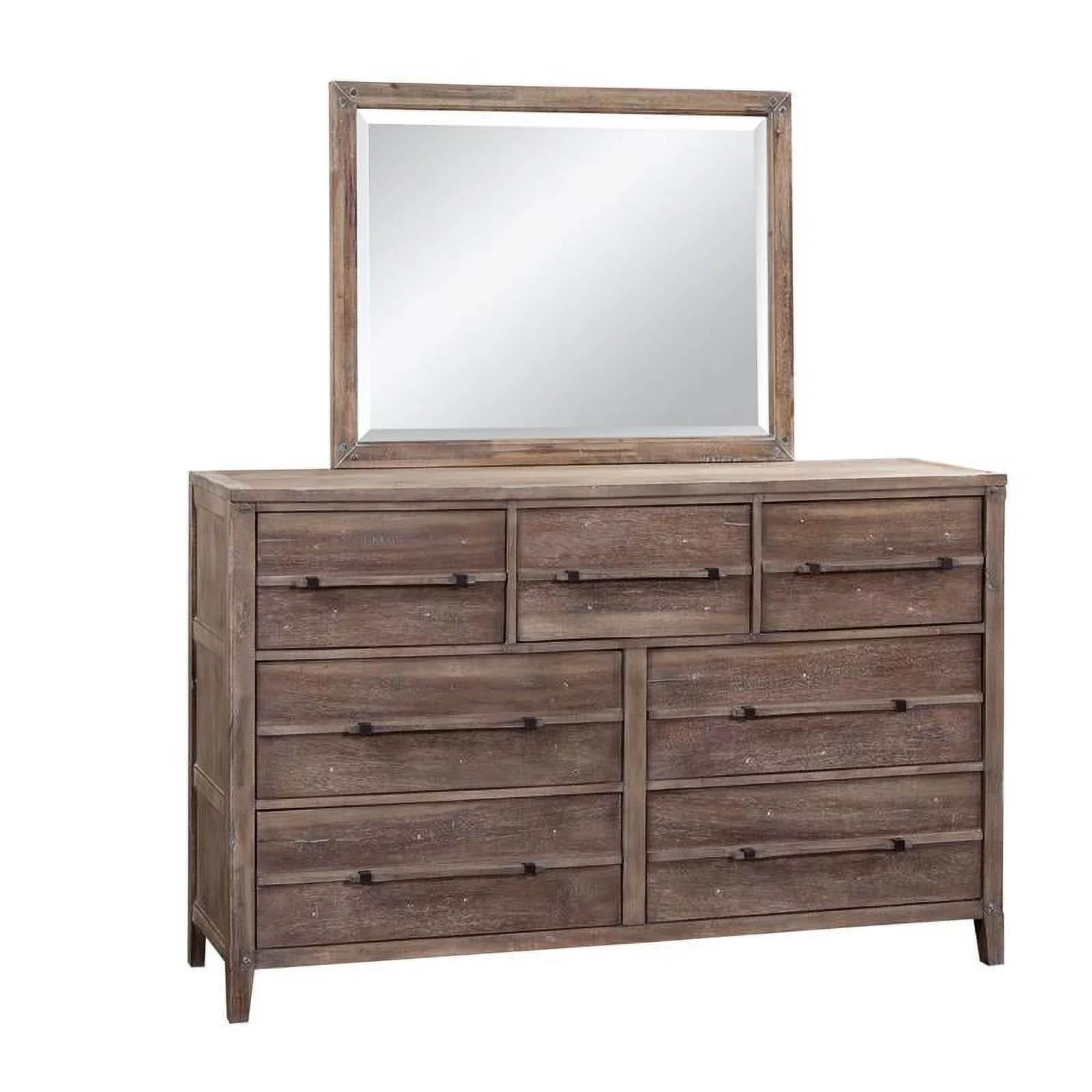 Bowery Hill Farmhouse Weathered Gray Dresser and Mirror