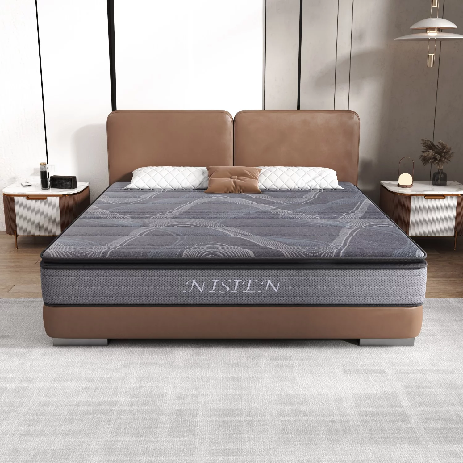Full mattress in a box,NISIEN 10 Inch Hybrid Mattress, Gel Memory Foam Mattress,Individually Wrapped Pocket Coils Innerspring Mattress,100-Night Free Trial